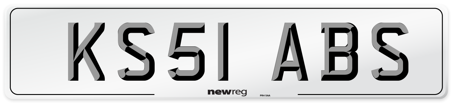 KS51 ABS Number Plate from New Reg
